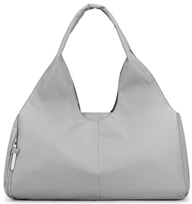 PORRASSO Sporttasche Groß Trainingstasche Damen Reisetasche Schwimmtasche mit Schuhfach Nassfach Fitnesstasche für Gym Yoga Wandern Reisen Wochenende Grau