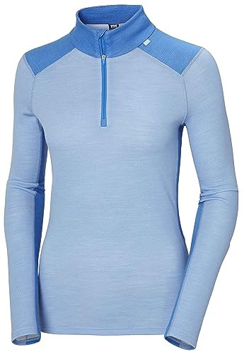 Helly Hansen Damen W Lifa Merino Midw 1/2 Zip, Hellblau, M