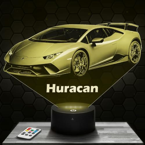 Nachttischlampe - Touch-Nachtlicht Auto Supercar Huracan 3D-LED-Lampe Illusion, Geschenkidee Weihnachten Geburtstag Junge und Mädchen Nachttischlampe Kinder- oder Erwachsenenzimmer TOP