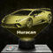 Nachttischlampe - Touch-Nachtlicht Auto Supercar Huracan 3D-LED-Lampe Illusion, Geschenkidee Weihnachten Geburtstag Junge und Mädchen Nachttischlampe Kinder- oder Erwachsenenzimmer TOP