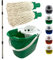 Floor Mop and Bucket Set - 2PC Mops for Cleaning Floors with Bucket, Pure Yarn Mop Heads and Heavy-Duty Mop Bucket, Industrial Mop and Bucket for Domestic and Commercial Use (Green)