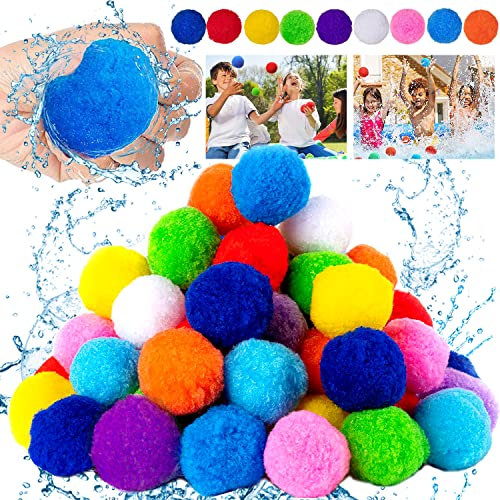 Bolas Bombas de Agua,45 Pcs Globos de Agua Reutilizables,Bola Buuum Agua,Ldeal para el Jardín,La Piscina y Juegos Acuáticos al Aire Libre, Juegos de Lucha Acuática en Verano