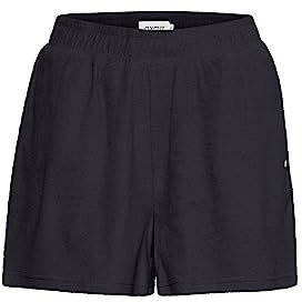 OXMO OXFRINKA Shorts Damen Sweatshorts Kurze Hose aus Frottee Baumwolle mit elastischem Bund Regular-Fit, Größe:S, Farbe:Black (194007)