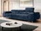 Easy4You Schlafsofa Norberg - 279 cm - Velour Blau - 3 Sitzer Sofa - Werstellbare Kopfstützen - Couch mit Schlaffunktion - Stoff: Monolith M-77
