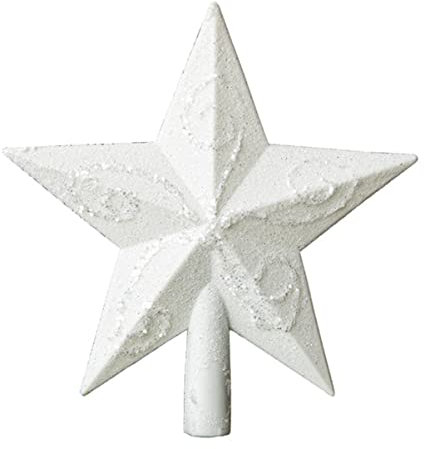 HOMSFOU Weihnachtsbaumspitze Stern Retro- Stern- Retro-Heimdekoration Funkelnde Weihnachtsbaumspitze Weihnachtsbaum-Stern Capiz-Stern Baumkrone Kunststoff Weiße