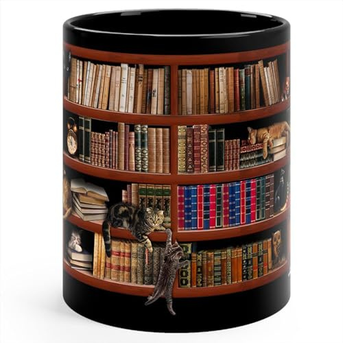 DSOPV Bücherregal Tasse, 3D Bibliothek Bücherregal Tasse Bücherregal Kaffeetasse Mehrzweck-Keramiktasse Bücherregal Kaffeetassen
