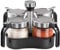 TINMIX Lot de 4 pots à épices rotatifs avec couvercle et cuillère - Avec compartiment rotatif à 360° - Pour la cuisine