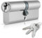 Chrome 45/55 Euro Cylinder Lock (100mm), Euro Door Barrel Lock with 3 Keys, Anti-Bump, Anti-Drill and Anti-Pick Door Lock with Key (Chrome, 45/55)