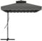 Outsunny 2.5m Cantilever Parasol with Easy Lever, Square Double Top Garden Parasol Umbrella with Ruffles and Cross Base, Overhanging Outdoor Sun Shades, Dark Grey