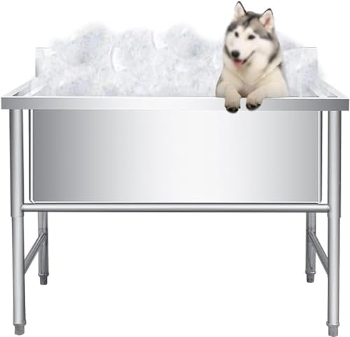 Hundepflegewanne,Professionelle Hundebadewanne Aus Edelstahl,Hundepflegebadewanne Für Haustiere,Große Hundebadewanne,Hundebadestation,Kommerzielle Haustierpflegewann(Size:100*60*90cm,Color:Depth-40cm)