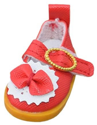 MagiDeal Puppenschuhe aus Plüsch, Anziehsachen, Foto-Requisiten, DIY-Accessoires, Mode für kleine Mädchen, dekorative Puppenschuhe für Mädchen, Puppen selbst, Rot