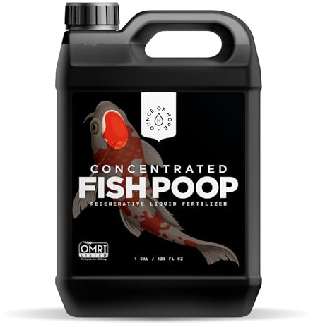 Ounce Of Hope OMRI Listed Organic Concentrated Fish Poop - Liquid Fertilizer & Indoor Plant Food for Vegetable Gardens, Houseplants, Seedlings, Aquaponics & Soil Amendment (1 Gallon - Makes 64)