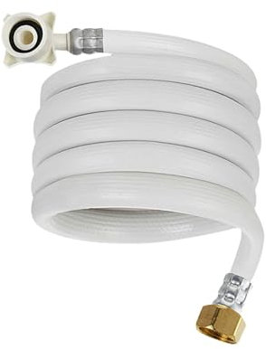 Baoblaze Faucet Hoses 4-6 Point Screw Port Portable Leakroof Hot Cold Water Inlet Hoses Water Inlet Hose Connector for Washing Machine, 0.8m