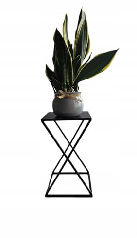 Support de fleurs, tabouret de fleurs, support de pot de fleurs, support pour plantes, moderne, style loft, acier revêtu par pulvérisation, noir, hauteur 40 cm, stable, 1 pièce