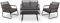 Mc Haus Gartenset 4-Sitzer Olbia Set Dark Grey, Outdoor Couchtisch + 2-Sitzer Sofa + 2 Sessel, Farbe grau, UV-beständig