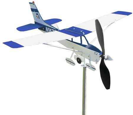 Spinners À Vent – Girouette d'avion | Girouette en Métal pour Avion Amélioré 2024 | Breeze Dancer Girouette pour Avion | Indicateurs De Direction du Vent pour L'extérieur
