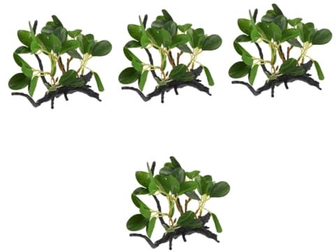 INOOMP 4 Pièces Usine de Simulation de chenilles Plantes artificielles Reptile terrariums Accessoires de réservoir de Dragon Barbu Plante grimpante pour Animaux de Compagnie Plastique