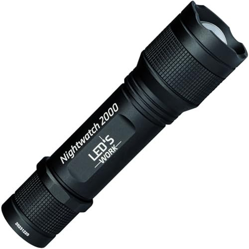 LED'S WORK Linterna LED 2000 lúmenes IPX8 Nightwatch ideal para actividades al aire libre, aluminio