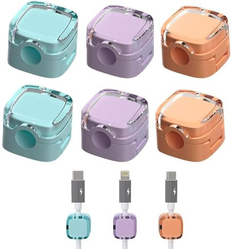 Kabelhalter Selbstklebend, 6 Stück Magnetische Kabel Clips, Magnetische Kabelclips, Magnetische Kabelmanagement, Kabelhalter Kabelclips, für Schreibtisch, Nachttisch, USB, Ladekabeln
