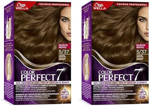 Wella Color Perfect - Tinte de Coloración Permanente para un Cabello Hidratado y Luminoso- Tono Castaño Seductor (Paquete de 2)