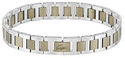 Lacoste Gliederarmband für Herren Kollektion METROPOLE aus Edelstahl und khaki-plattiertem Stahl - 2040419