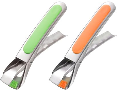 2PCS Kitchen Anti-Scalding Clip, Stainless Steel Hot Plate Gripper Holder Clip with Silicone Handle for Moving Microwave Pan Hot Bowl Plates Trays