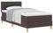vidaXL Boxspringbett mit Matratze Dunkelbraun Gepolstert 90X200 cm Modernes Design Stoff für Erwachsene Naturholzbeine Einfache Montage und Komfort Einzelnes Erwachsenen-Zeitgenössisches Knopfgenagelt