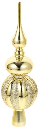 BESPORTBLE 23cm Glass Christmas Tree Topper Unique Xmas Finials Hand-painted Treetop Season Decorations Beautiful Classic Hanging Ornaments Golden Vintage Handblown ew Year Party Supplies
