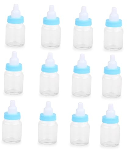 Toyvian 12 Stück Teiliges Mini-babyflaschen Blau aus Kunststoff Höhe Babyparty Geschenkbox Shower Tischdekoration