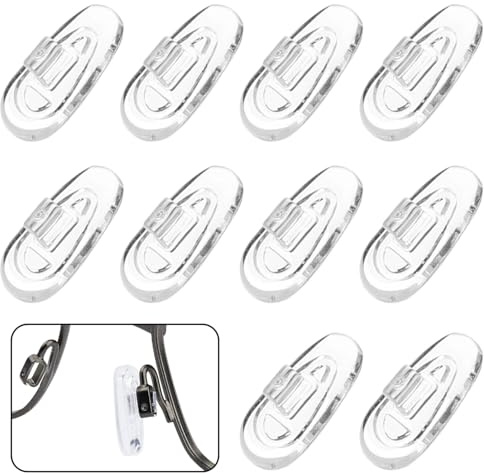 5 Pairs of Transparent Silicone Nose Pads for Eyeglasses and Sunglasses, Anti-Slip Design for Comfort and Secure Fit