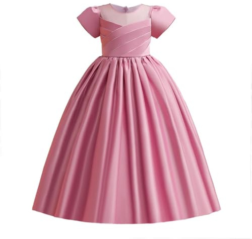 Lito Angels Abito da Damigella per Bambina | Abito Damigella Principessa per Bambina, Maniche a sbuffo, Corpetto decorato, Gonna a pieghe, Dettagli in raso, Carnevale