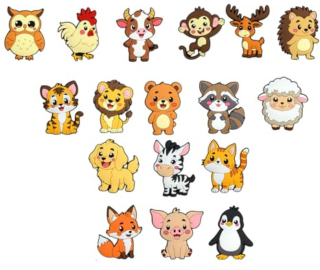 Juego de 18 Imanes de Animales para Refrigerador - Coloridos Imanes Magnéticos 3D para Niños, Decoración en Guarderías, Hogar y Aula