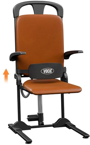 VOCIC Aufstehhilfe für Senioren, Elektrischer Aufstehsessel, Stabiler Stahlrahmen, Faltbar & Mobil, Bis 200 kg belastbar, Orange Kunstleder