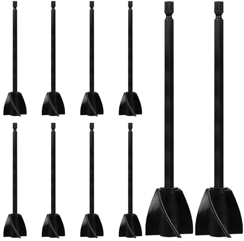 YIERM 10 Pcs Paint Mixer for Drills Reusable Plastic Paint Mixer Even Flow Stirrer Paddle Epoxy Mixer Attachment Paint Drill Attachment for 1/4 Drills