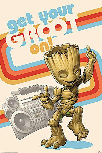 Guardians Of The Galaxy Vol. 2 Get Your Groot On (61cm x 91,5cm) + 2 St. transparente Posterleisten mit Aufhängung