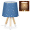 Relaxdays Tischlampe Kinderzimmer, Nachttischlampe für Jungen, E14, runder Stoffschirm mit Sternen, 40 cm hoch, blau