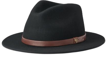 Brixton Unisex-Erwachsene Messer Fedora Filzhut, Schwarz, MEDIUM