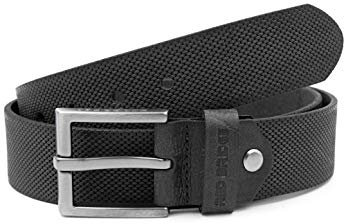 Red Bridge Herren Gürtel Echtleder Ledergürtel Leather Belt Scratched Honeycomb Black 105