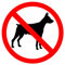 Panneau PVC Diamètre 20x20cm interdit aux chiens épaisseur 5mm
