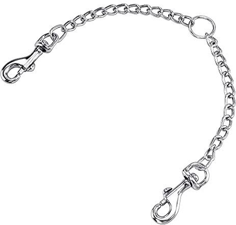 Filhome Metal Double Dog Leash Coupler, Chew Proof Tangle Free Dual Dog Leash Extension Splitter Chain Lead for 2 Dogs (s)