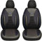 BREMER SITZBEZÜGE Maß Auto Schonbezüge kompatibel mit VW Polo 9N Fahrer & Beifahrer Set ab 2001-2009 / Auto Schonbezug Velour Kunstleder Set 2er Pack in Schwarz/Blaue Naht (PS806)