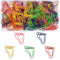 100Pcs Regenbogen Kreative Fußabdruck Papierclips Nette Metall Fußabdruck geformte Lesezeichen Clips für Party Einladungskarte Lehrer Geschenk Notizbuch Bürozubehör Dokument