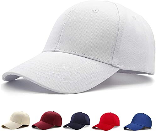 Etyepoh Baseball Cap für Herren und Damen, Unisex Kappe Verstellbar Reine Farbe Baseboard Baseballkappe Mütze (A-weiß 02)