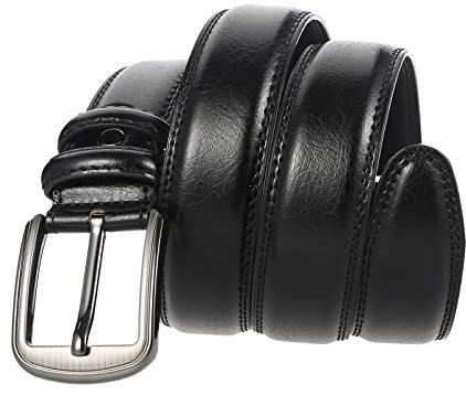 Gürtel Herren Leder schwarz Echtleder extra Breit 38mm verkürzbarer Länge mit hochwertige korrosionsbeständige Schnalle für Business Anzug Freizeit Jeans Chinos Herrengürtel Ledergürtel Anzug Gürtel