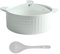 Soupière de service en céramique avec couvercle en verre et louche en céramique de 2L, grands bols de service en porcelaine pour la maison, la cuisine, le restaurant, la décoration blanche, moderne