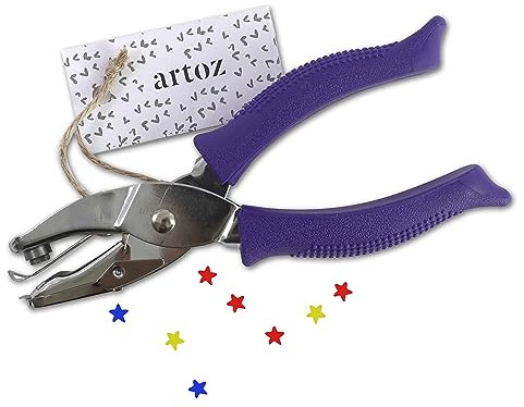 Artoz Sternlocher - Lochzange mit Sternmotiv für bis zu 500 g/m² - für Papier, Karten, Basteln für Briefe, Einladungen