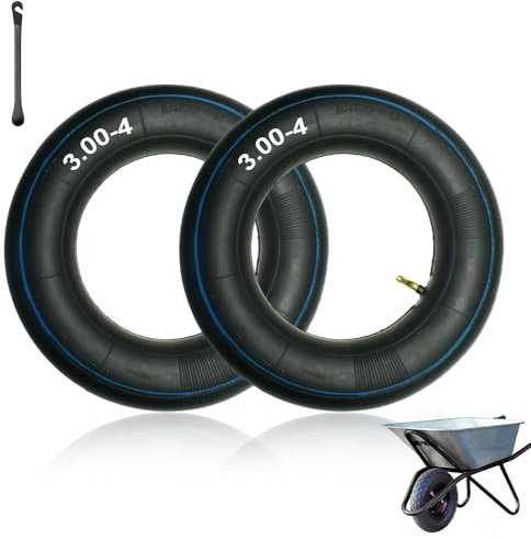 mizikuu 2 xCamera d'Aria, 3.00/3.50-4 Ruota di Ricambio Camera d'Aria Ruota Carriola Pneumatici Da Per Carrelli a Mano Trattore Inner Tube Valvola Per Carrello, Spazzaneve, Generatore e Altro