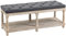 HOMCOM Schuhbank mit Sitzfläche, Schuhregal mit Stauraum, Gepolstert Sitzbank mit Holzbeine, Leinenoptik, für Wohnzimmer, Flur, Grau, 115 x 40 x 48 cm