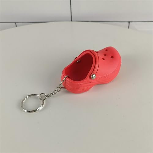 RTYUSWL Mini Pantoufles en Caoutchouc, Porte-clés Fantaisie, Tongs de 2,95 Pouces, Pendentifs de Style Chaussure Mignons, Cadeau d'anniversaire Créatif, Accessoires pour Vêtements(Rouge)