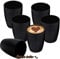 Porzellan Kaffeebecher ohne Henkel schwarz matt - 6er Set - Kaffee und Tee Tasse für 350 ml - Teebecher Kaffeetasse Trink Becher Tasse